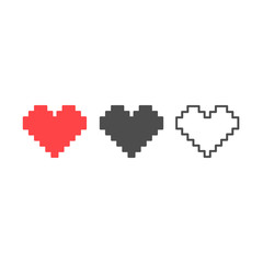 Obraz premium Digital love icon in different styles
