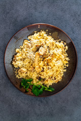 kebab of chicken and semolina in the oriental