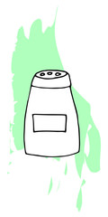 salted pepper doodle. Vector hand-drawn illustration isolated