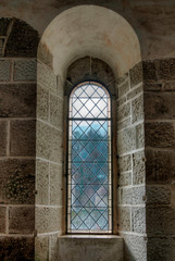 Fenêtre ancienne de l'abbaye de Fontenay, France