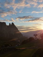 sunset in mountains