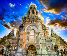 Gribobedov's Canal. Cathedral of the Savior on Spilled Blood. Saint Petersburg. Russia.