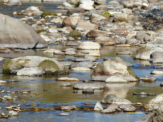 rocks in river