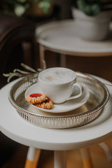 Cup of Coffee on Silver tray