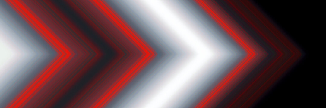 Abstract red, white and black light line arrow direction. Modern futuristic background illustration