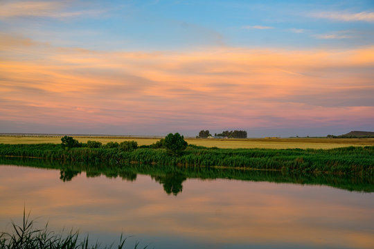 Orange River Sunset In South Africa , Free State