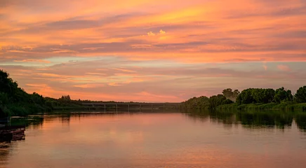 Foto op Canvas Orange River Sunset in South Africa , Free State © Francois