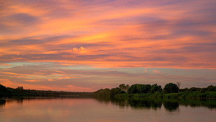 Orange River Sunset in South Africa , Free State