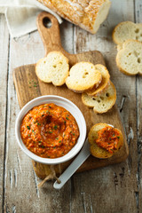 Homemade roasted pepper dip