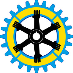 Obraz premium gear hands logo