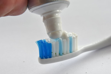 Clean up and take care Dental health by toothpaste.