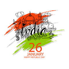 Republic Day of India concept. January 26. 