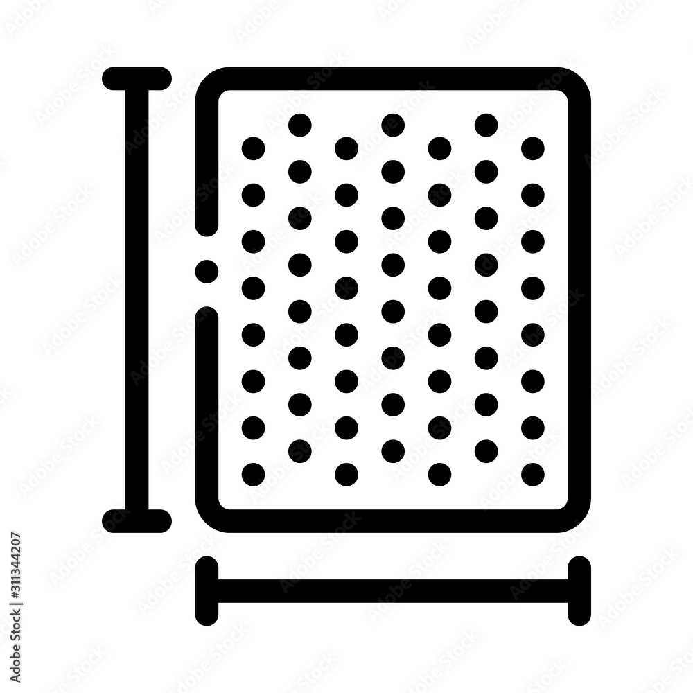 Poster mattress width length icon vector. outline mattress width length sign. isolated contour symbol illus