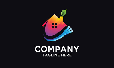 Obraz premium House Cleaning Logo Colorful
