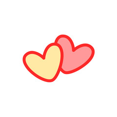 Cute pair of hearts icon