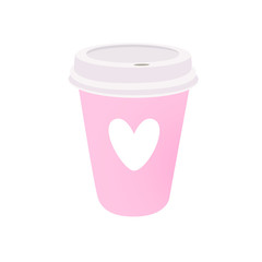 Pink coffee cup with heart