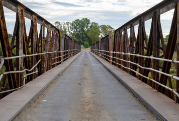 Metal Old Bridge and road