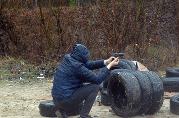 Unformal shooting range near Kiev.  Kiev Region, Ukraine