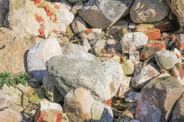 The remains of the ruins of a medieval castle in Europe.