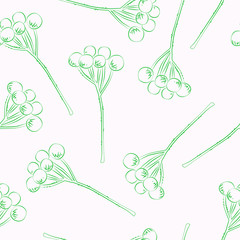 Vector seamless pattern outline of brunia