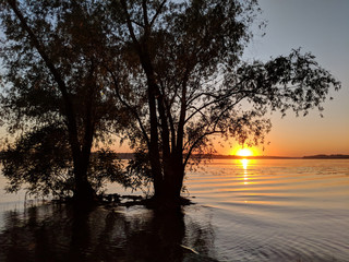 Beautiful sunset on the river
