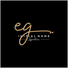 Letter EG Signature Logo Template Vector
