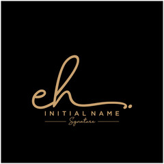Letter EH Signature Logo Template Vector