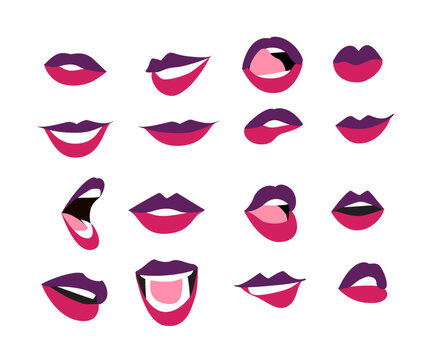 Set of woman lips