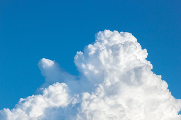 Naklejka na ściany i meble cumulus and high-cumulus clouds of an average tier on blue heavenly space