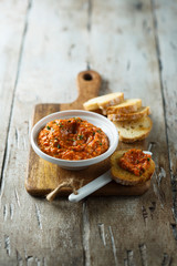Homemade roasted pepper dip