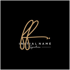 Letter FF Signature Logo Template Vector