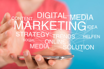 marketing digital concept in hand