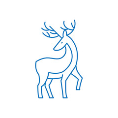 One line design silhouette of deer.hand drawn minimalism style.vector illustration