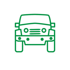 Green car isolated. Vector illustration of a green car.