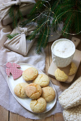 Fototapeta na wymiar Cookies lemon crack in Christmas or New Year decoration.