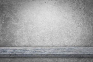 perspective concrete shelf table for interior or display products.