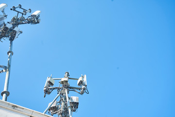 4G and 5G cellular Base Station  Base Transceiver Station. Telecommunication tower.,communication technology,wireless  technology