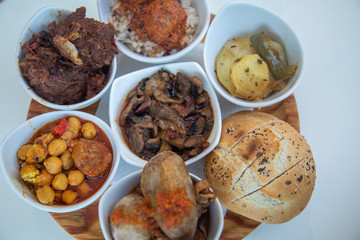 Selection of spanish tapas food from above delicious traditional 