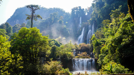 waterfall in the park Thi Lo Chu Waterfall, Tak, Thailand