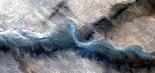 the river of life,  abstract photography of the deserts of Africa from the air, aerial view of...