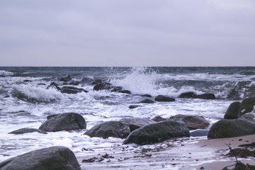 Rock's and Stone's in the Surf of the Baltic Sea - Mommark Beach - Denmark - Sydals Kommune 