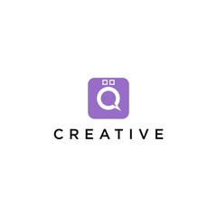 Q logo simple premium