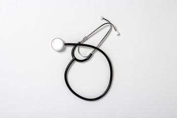 Medical stethoscope on a white background. Concept of health care, medicine, virus, epidemic, high...