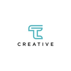 T logo creative premium
