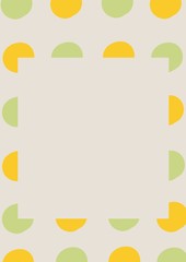 Big polka dots pattern. Elegant polka dots texture in green and yellow gold colors on solid gray background. Dotted background image illustration.