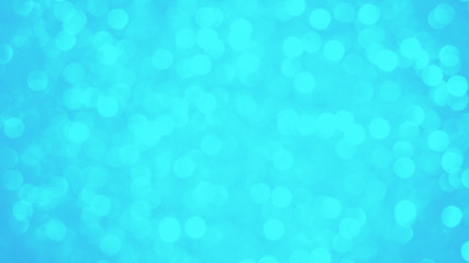 Aquamarine turquoise ultra aqua color background, blurred lights background, 16:9 panoramic format