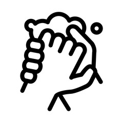 Hands Washing With Soap Icon Vector. Outline Hands Washing With Soap Sign. Isolated Contour Symbol Illustration