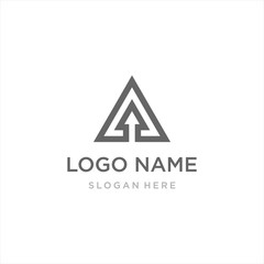 business corporate triangle logo design, mountain peak vector simple