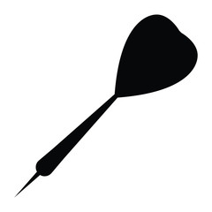 A black and white silhouette of a dart