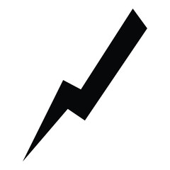 A black and white silhouette of a lightning bolt